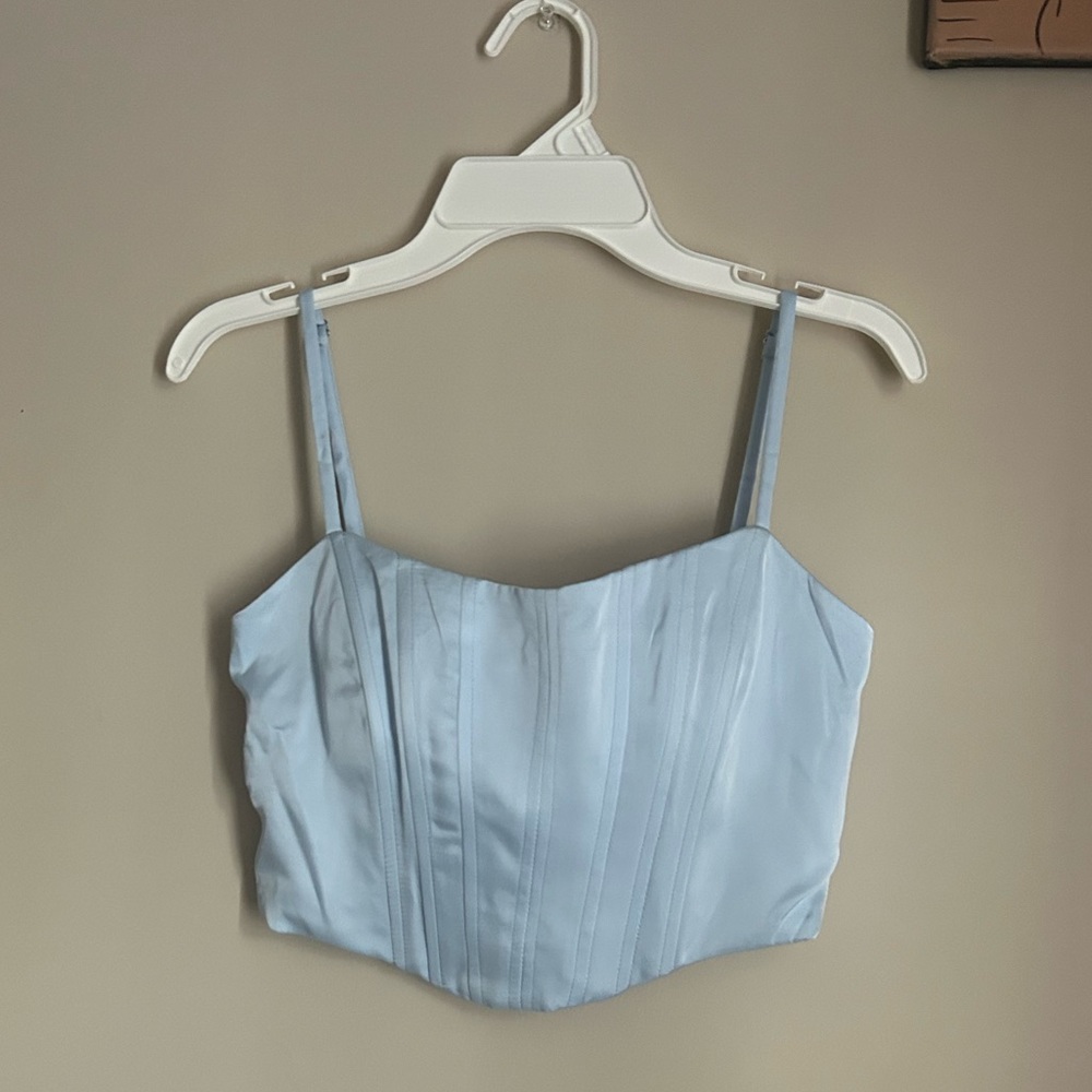 Blue Corset Top Bershka